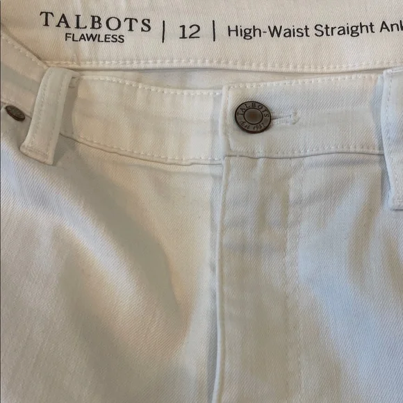 Talbots White Ankle Jeans with Dark Blue Stripe - Picture 3 of 4
